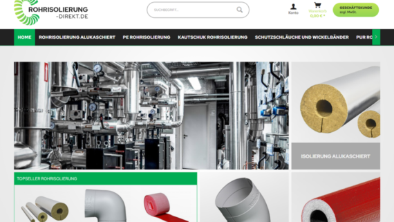 Unser Onlineshop ROHRISOLIERUNG DIREKT ist online!